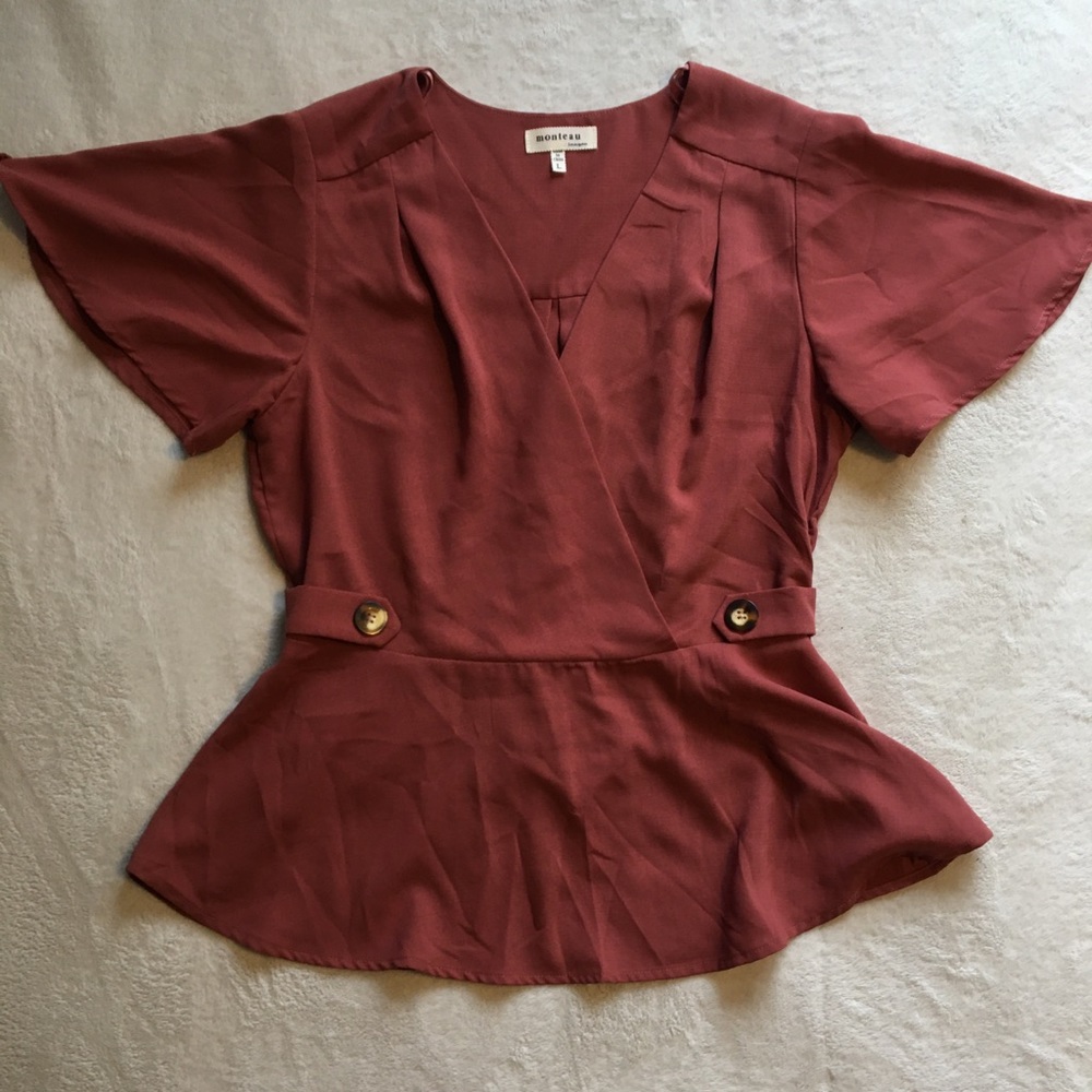 Dusty Rose Peplum Top